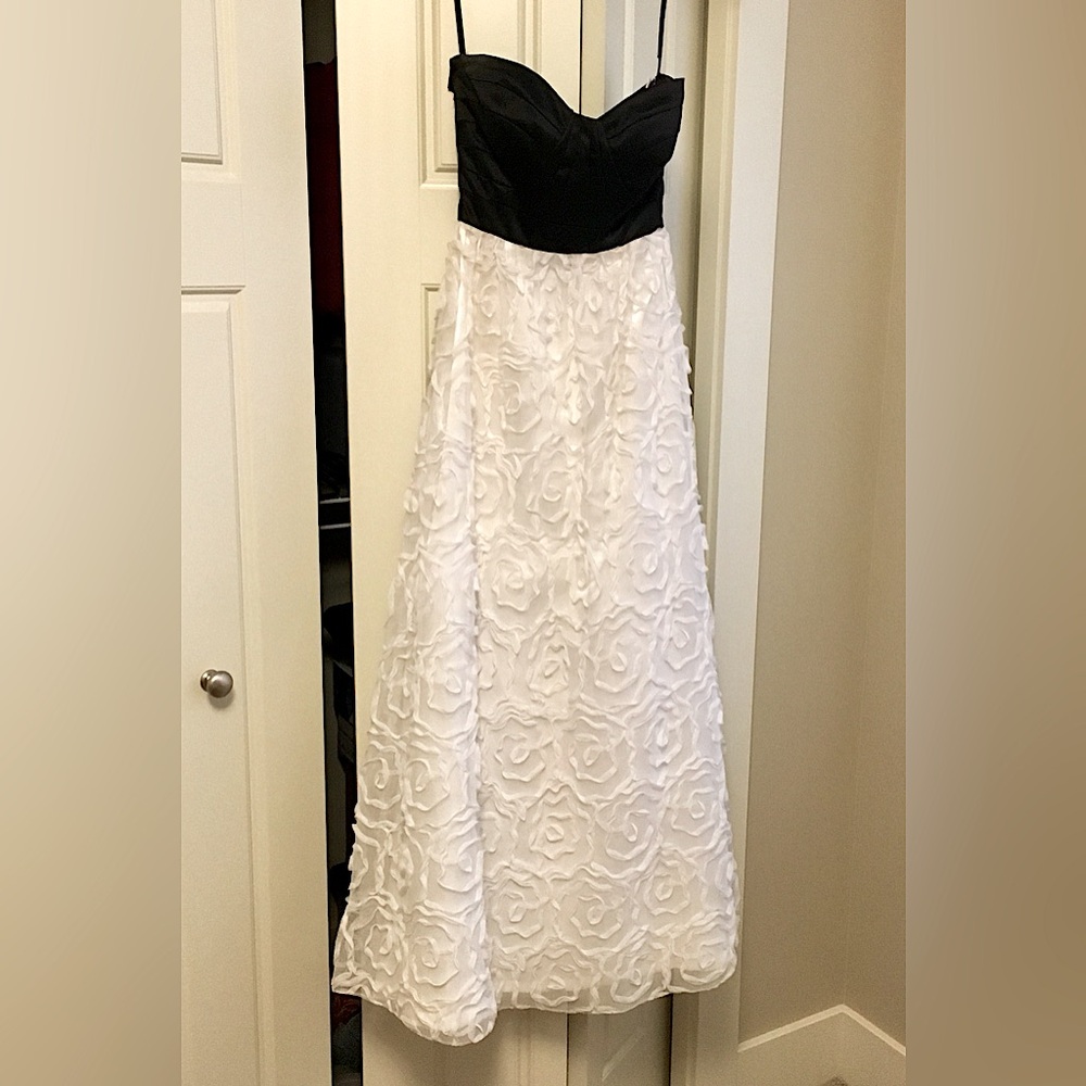 Elegant Black and White Floral Dress